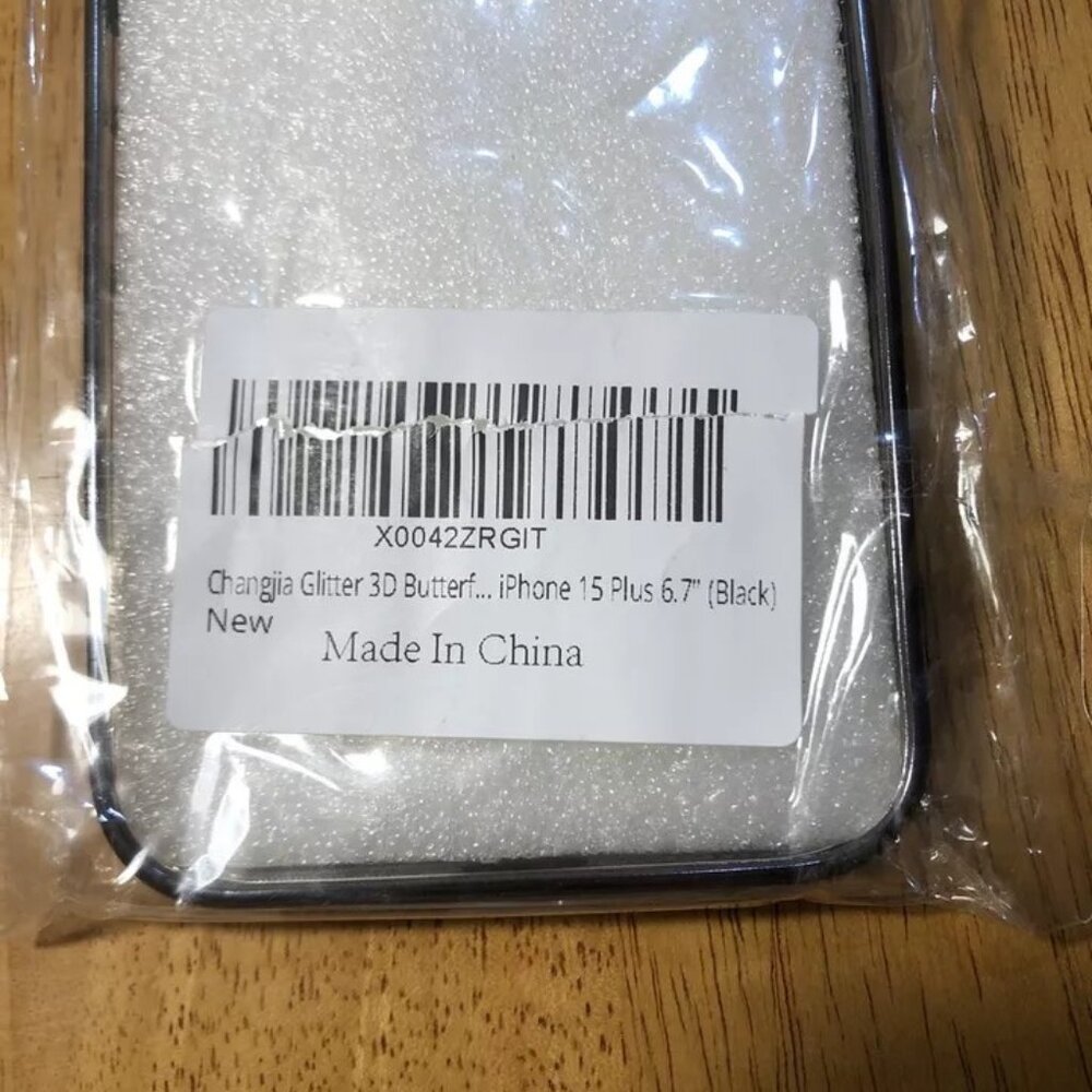 Plating Quicksand Butterfly Clear Phone Case For iPhone 15 Plus Soft New Black - Picture 10 of 10